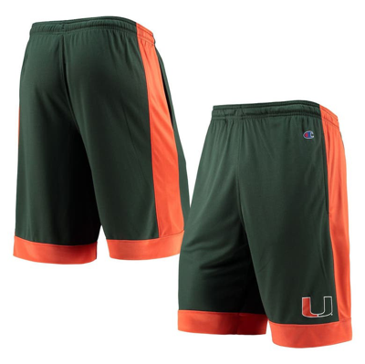 Knights Apparel Green Miami Hurricanes Outline Shorts In Hunter Green