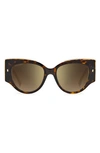 Dsquared2 54mm Cat Eye Sunglasses In Havana / Brown Gold