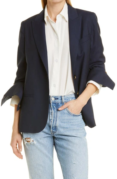 Twp Boyfriend Stretch Wool Blazer In Charcoal Heather
