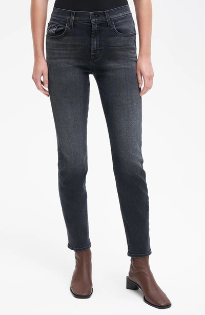 7 For All Mankind Peggi Straight Leg Jeans In Black