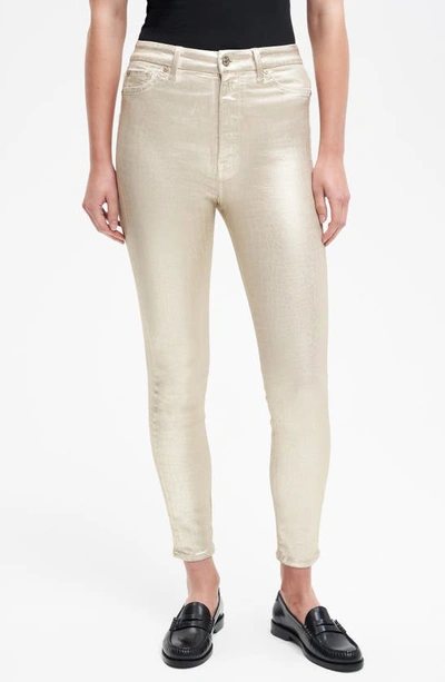 7 For All Mankind Aubrey High Waist Skinny Fit Pants In Whtcroc Ct