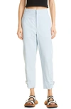 Proenza Schouler White Label Cotton & Linen Tapered Pants In Baby Blue