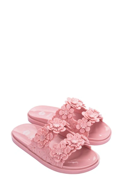 Melissa X Viktor&rolf Wide Blossom Slide Sandal In Pink