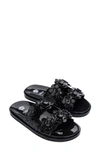 Melissa X Viktor&rolf Wide Blossom Slide Sandal In Black