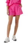 Grey Lab Cotton Boyfriend Shorts In Fuchsia