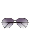 Aire Atmosphere 62mm Gradient Aviator Sunglasses In Black