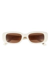 Aire Ceres 51mm Rectangular Sunglasses In Ivory / Hazel Tint