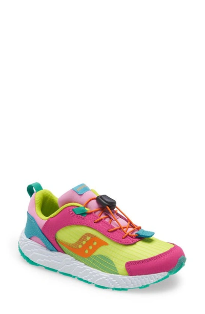 Saucony Kids' Voxel 6000 Sneaker In Pink/ Green/ Multi