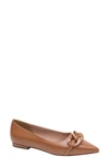 Linea Paolo Nora Pointed Toe Flat In Cognac