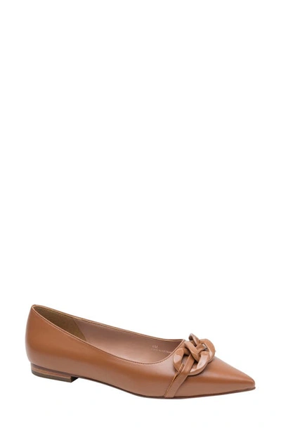 Linea Paolo Nora Pointed Toe Flat In Cognac