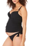 Cache Coeur Maternity Porto Vecchio Underwire Tankini Swimsuit In Black
