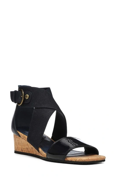 Nydj Callie Wedge Sandal In Navy