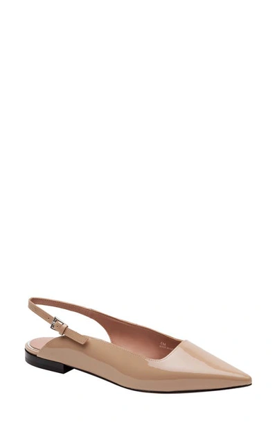 Linea Paolo Caia Pointed Toe Slingback Flat In Maple Sugar