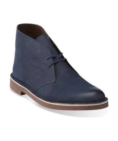 Clarks Men's Bushacre 2 Chukka Boots Men's Shoes In Navy Leather
