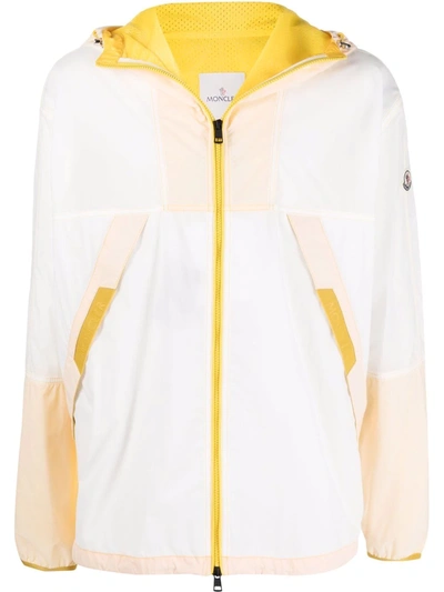 Moncler Doi Logo-appliquéd Webbing-trimmed Nylon Hooded Jacket In Open Yellow