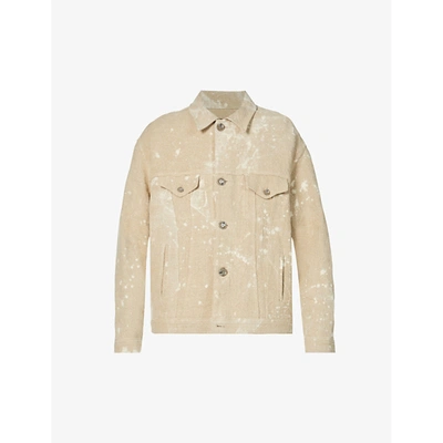 Song For The Mute Splatter Print Oversized Workwear Jacket In Neutral