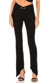 Sami Miro Vintage Asymmetric Slim-leg Low-rise Upcycled-mesh Trousers In Black Mesh (made In La)