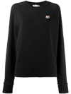 Maison Kitsuné Fox Head Embroidered Cotton-jersey Sweatshirt In Black