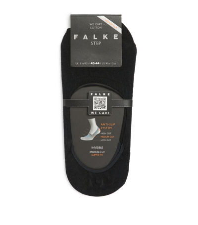 Falke Step Medium-cut Invisible Cotton-blend Socks In Black