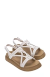 Melissa Salinas Strappy Sandal In Beige/ White
