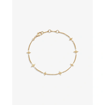 Astley Clarke Celestial Station 18ct Yellow Gold-plated Vermeil Sterling Silver And White Sapphire Bracelet In Yellow Gold Vermeil
