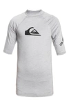 Quiksilver Kids' All Time Short Sleeve Rashguard In Sleet Heather