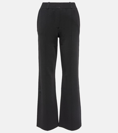 Joseph Morrissey Relaxed-fit High-rise Straight Stretch-wool Trousers In Black