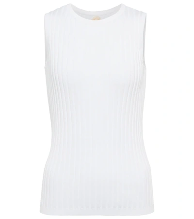 Jardin Des Orangers Ribbed-knit Cotton And Silk Tank Top In White