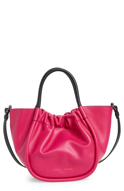 Proenza Schouler Small Ruched Leather Crossbody Tote In Fuchsia