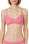 On Gossamer Stretch Cotton Bralette In Azalea Pink