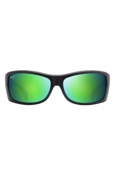 Maui Jim Equator 64.5mm Polarized Rectanglular Glasses In Green