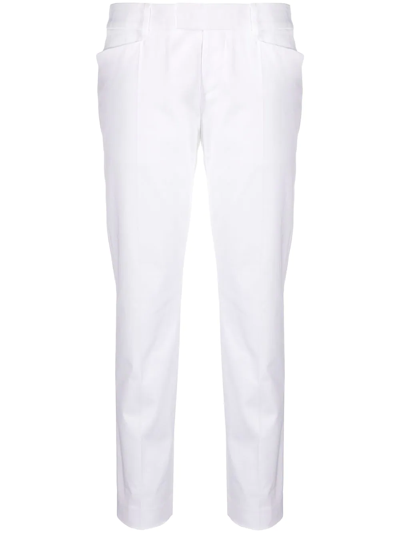 Dsquared2 Slim-fit Low-rise Tapered Trousers In White