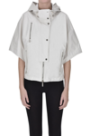 Moorer Lightweight Short-sleeved Hooded Jacket In White
