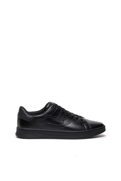 Diesel S Athene Low-top Leather Trainers In Black