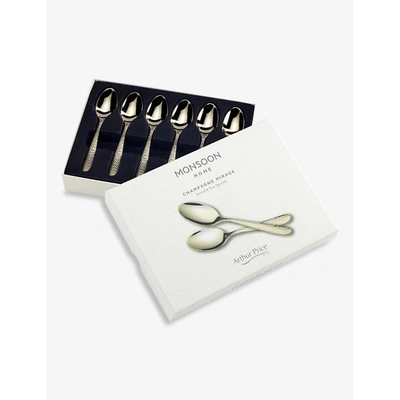 Arthur Price Champagne Mirage Tea Spoon 6-piece Set In Stainless Steel