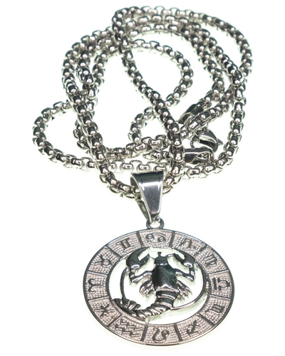 Jean Claude Dell Arte Stainless Steel Zodiac Necklace In Cancer