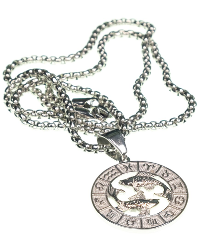 Jean Claude Dell Arte Stainless Steel Zodiac Necklace In Pisces
