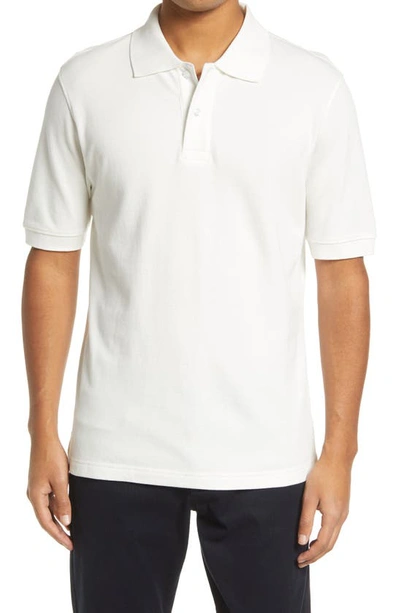 Scott Barber Solid Pima Cotton Polo Shirt In White