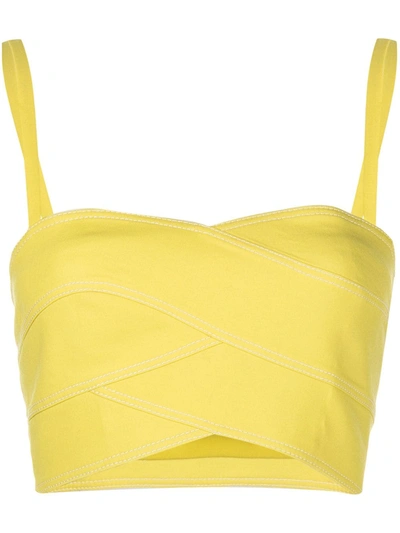 Monse Bandage-style Cropped Top In Lime
