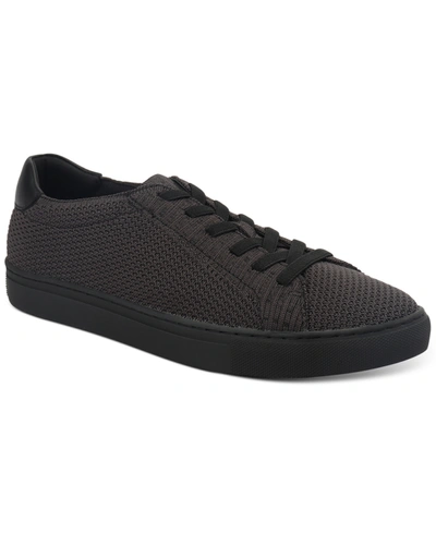 Alfani Men's Caden Knit Lace-up Sneakers, Created For Macy's Men's Shoes In Black