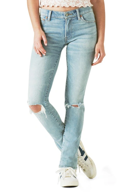 Lucky Brand Mid-rise Ava Ripped Skinny Jeans In Fan Girl Dest