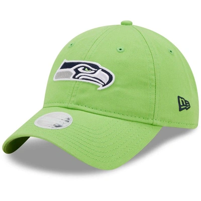 New Era Women's  Neon Green Seattle Seahawks Core Classic 2.0 9twenty Adjustable Hat
