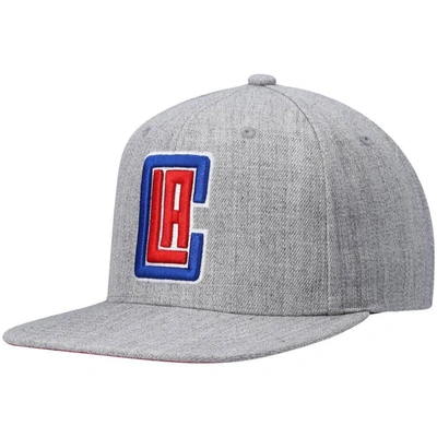 Mitchell & Ness Men's  Heather Gray La Clippers Redline Snapback Hat In Heathered Gray