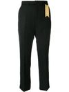 The Gigi Satin-trimmed Wool-twill Trousers In Black