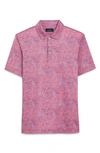 Bugatchi Men's Ooohcotton Tech Victor Marble Polo Shirt In Ruby