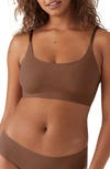 True & Co. True Body Boost Scoop Neck Bralette In Chestnut