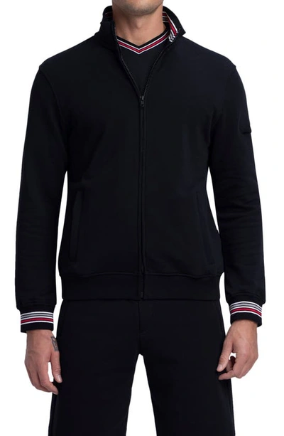 Bugatchi Comfort Cotton Mock Neck Jacket In Black