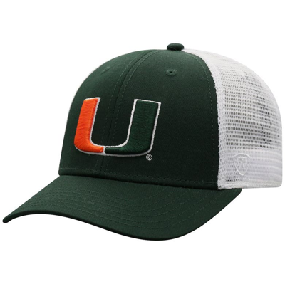 Top Of The World Men's  Green, White Miami Hurricanes Trucker Snapback Hat