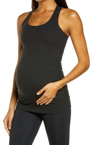 Beyond Yoga Long Racerback Maternity Camisole In Grey