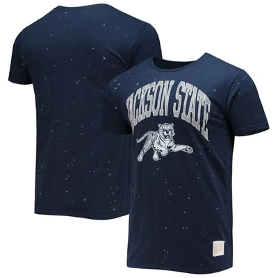 Retro Brand Original  Navy Jackson State Tigers Bleach Splatter T-shirt